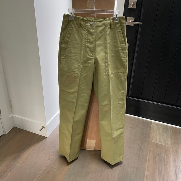 230000 Casual Neutral Hi Rise Wide Leg Cargo Pants Celerac Green Sz S - no tags - Picture 2 of 13
